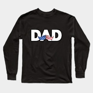 Happy Father's day Birthday American Flag Retro Vintage Noel Long Sleeve T-Shirt